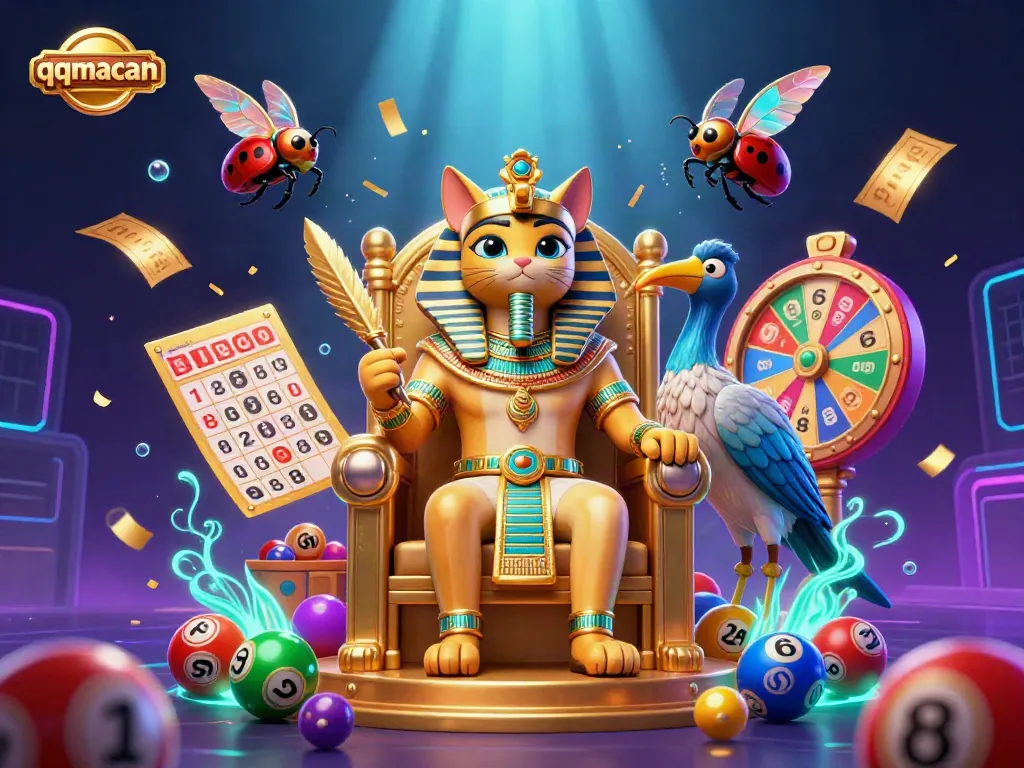 Experience exciting gameplay at qqmacan with a vibrant scene of winning games and golden prizes.