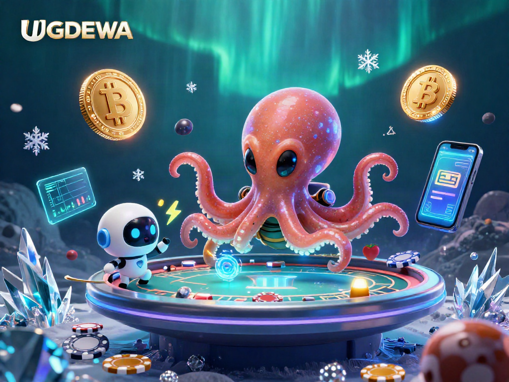 Engage in the thrilling casino experience with UGDEWA as the alien octopus brings poker to life.