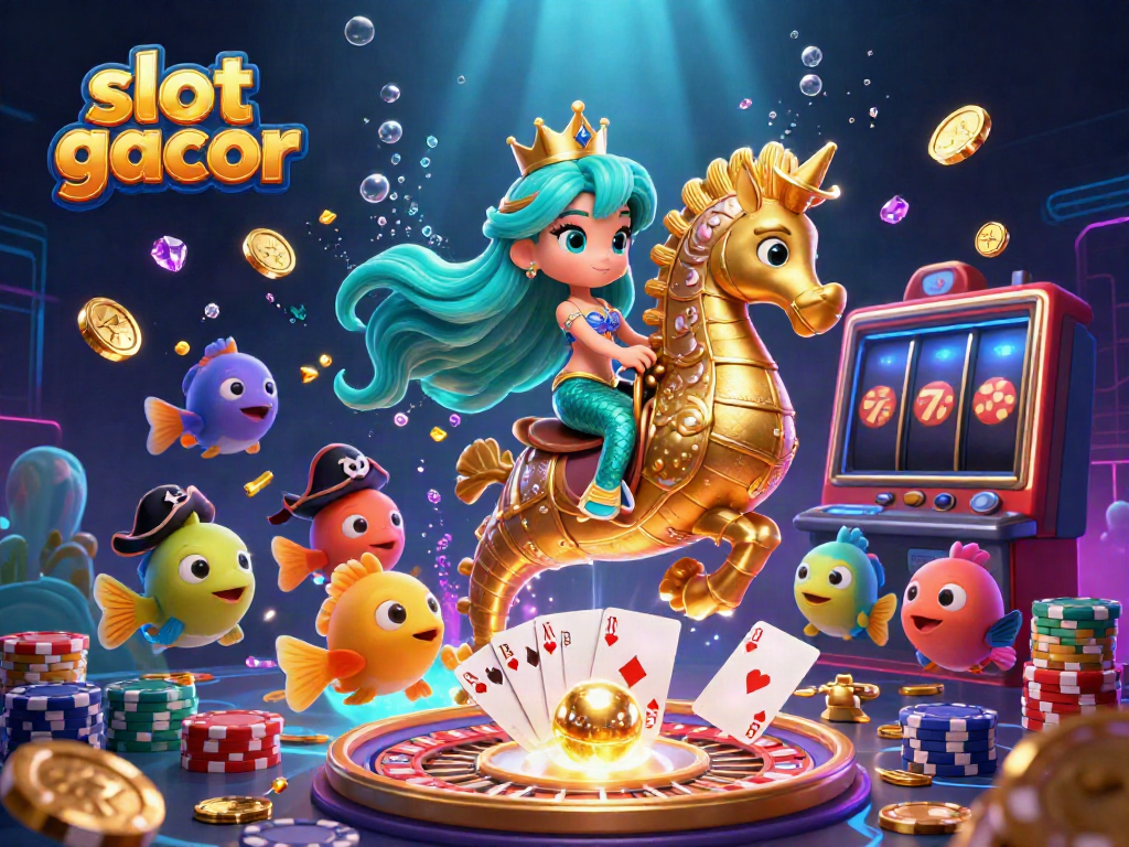 Experience slot gacor excitement with vibrant mermaid-themed casino illustration featuring dynamic elements.