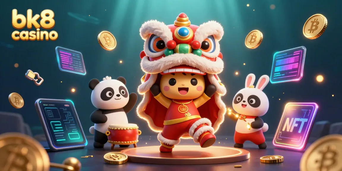 Join the action at bk8 casino with lively characters celebrating in a vibrant 3D environment.