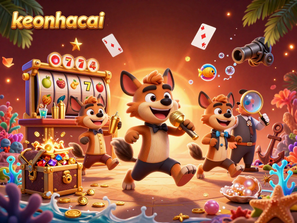 Experience laughter and excitement at keonhacai's vibrant comedy casino with dynamic characters.