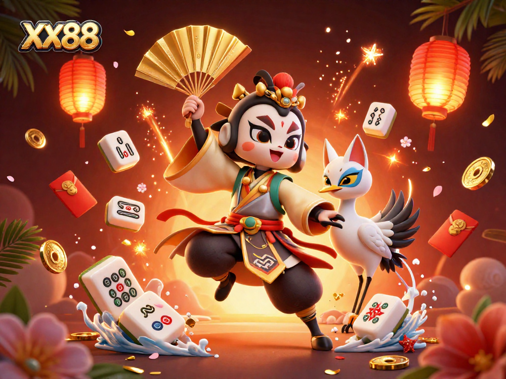 Experience the excitement of XX88 with vibrant casino elements in a festive 3D illustration.