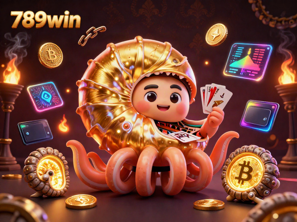Experience thrilling games at 789win with colorful 3D elements and crypto coins.