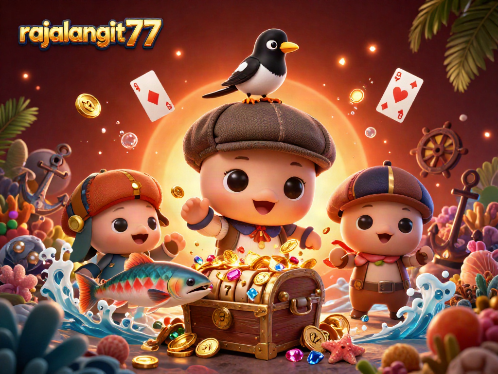 Experience the thrill of winning with rajalangit77 in this colorful casino scene.