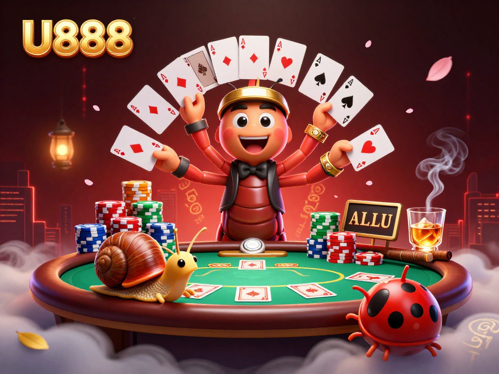 Engage in thrilling gameplay at U888 with a vibrant scene of excitement and high stakes.