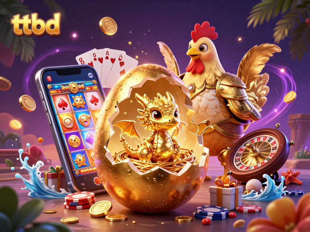 Engage in thrilling gameplay with ttbd showcasing a golden baby dragon and casino features.